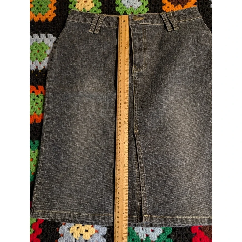 NO BOUNDARIES Y2K Stretch DENIM SKIRT Dark Blue Juniors 7